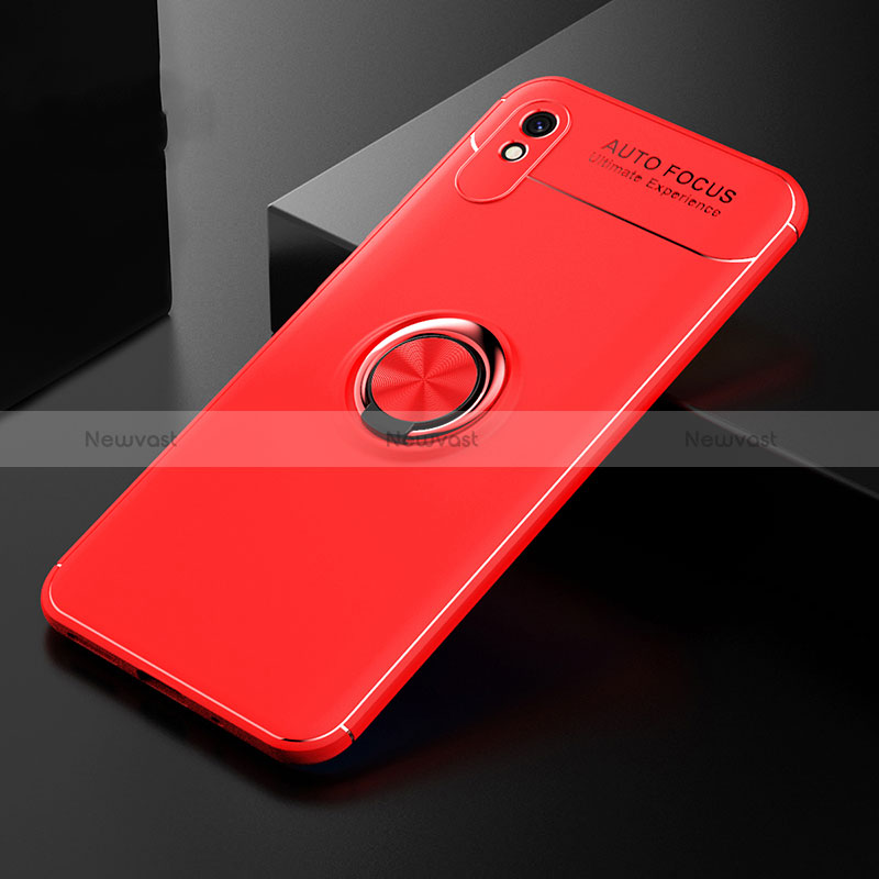 Ultra-thin Silicone Gel Soft Case Cover with Magnetic Finger Ring Stand SD2 for Xiaomi Redmi 9AT