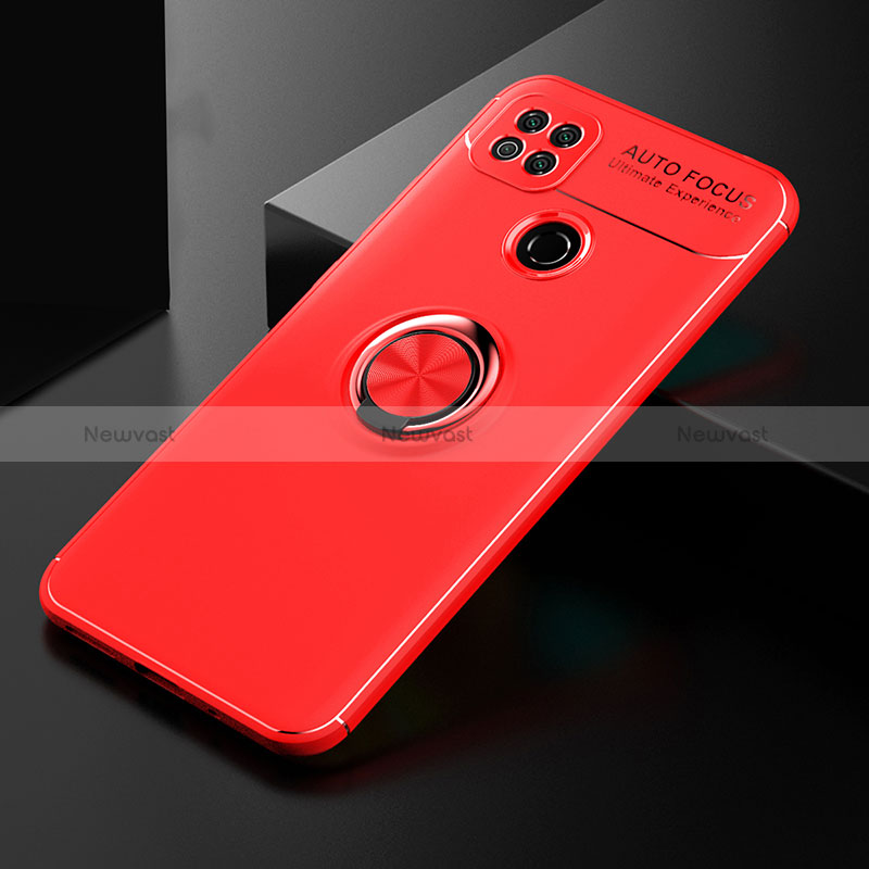 Ultra-thin Silicone Gel Soft Case Cover with Magnetic Finger Ring Stand SD2 for Xiaomi Redmi 9C NFC