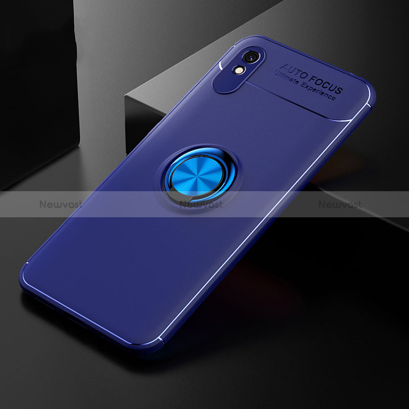 Ultra-thin Silicone Gel Soft Case Cover with Magnetic Finger Ring Stand SD2 for Xiaomi Redmi 9i