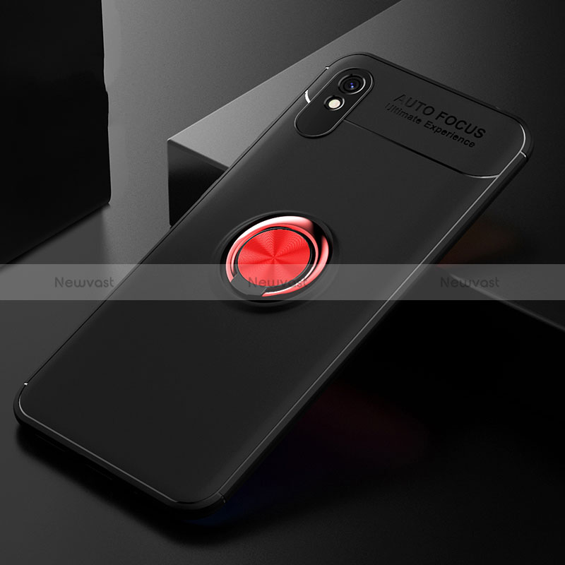 Ultra-thin Silicone Gel Soft Case Cover with Magnetic Finger Ring Stand SD2 for Xiaomi Redmi 9i