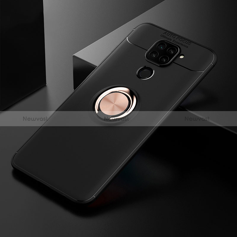 Ultra-thin Silicone Gel Soft Case Cover with Magnetic Finger Ring Stand SD2 for Xiaomi Redmi Note 9