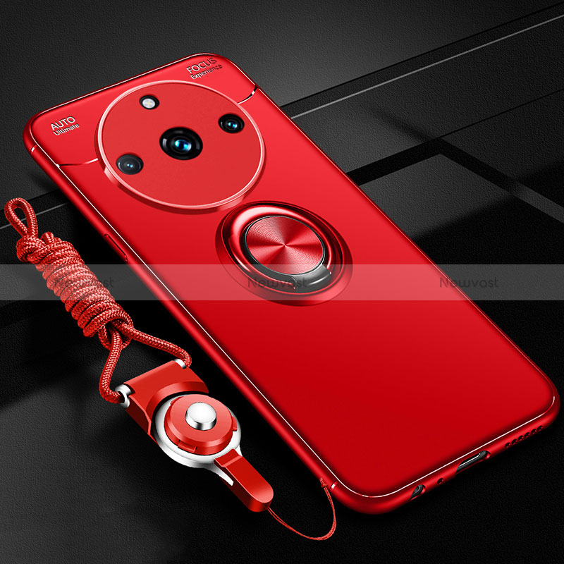 Ultra-thin Silicone Gel Soft Case Cover with Magnetic Finger Ring Stand SD3 for Realme 11 Pro 5G