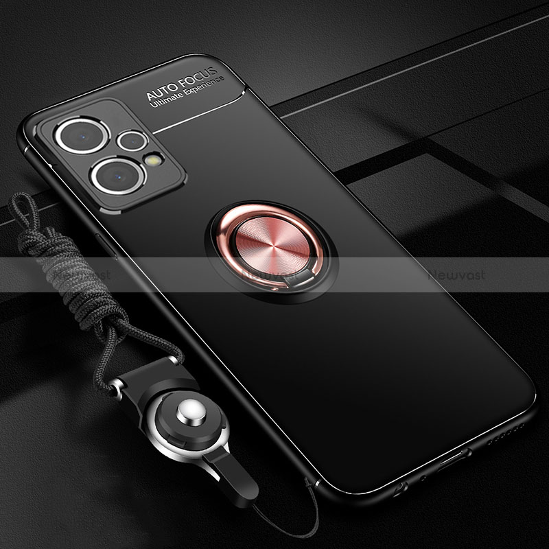 Ultra-thin Silicone Gel Soft Case Cover with Magnetic Finger Ring Stand SD3 for Realme 9 Pro+ Plus 5G