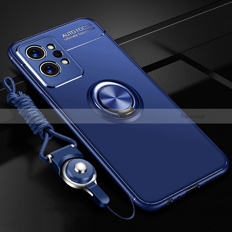 Ultra-thin Silicone Gel Soft Case Cover with Magnetic Finger Ring Stand SD3 for Realme GT2 Pro 5G