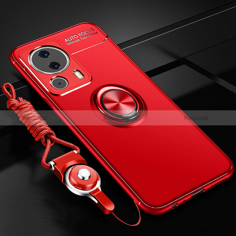 Ultra-thin Silicone Gel Soft Case Cover with Magnetic Finger Ring Stand SD3 for Xiaomi Mi 12 Lite NE 5G