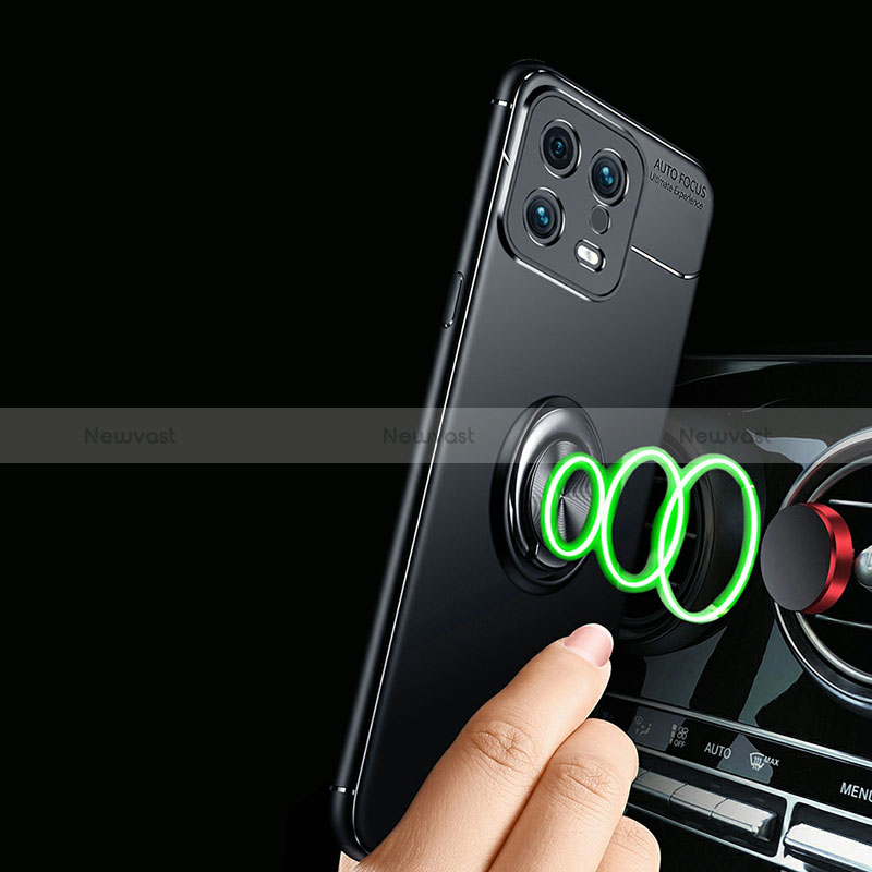 Ultra-thin Silicone Gel Soft Case Cover with Magnetic Finger Ring Stand SD3 for Xiaomi Mi 13 5G