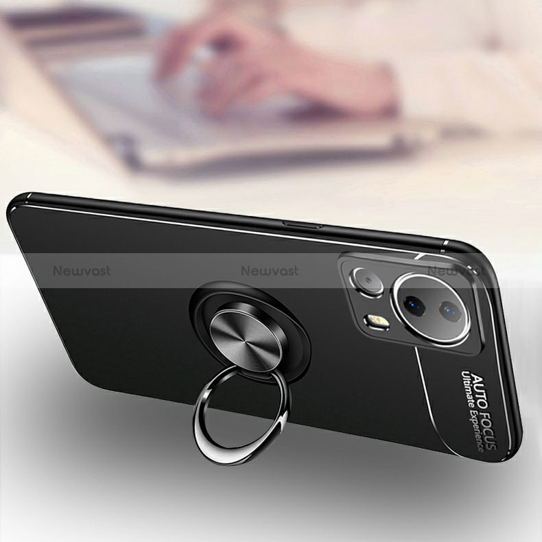 Ultra-thin Silicone Gel Soft Case Cover with Magnetic Finger Ring Stand SD3 for Xiaomi Mi 13 Lite 5G