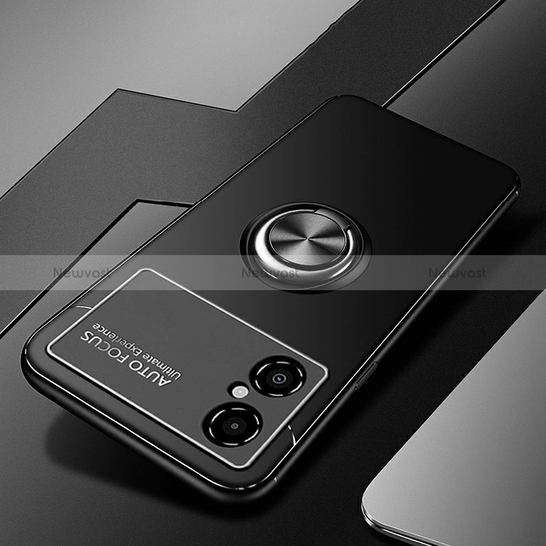 Ultra-thin Silicone Gel Soft Case Cover with Magnetic Finger Ring Stand SD3 for Xiaomi Redmi Note 11R 5G