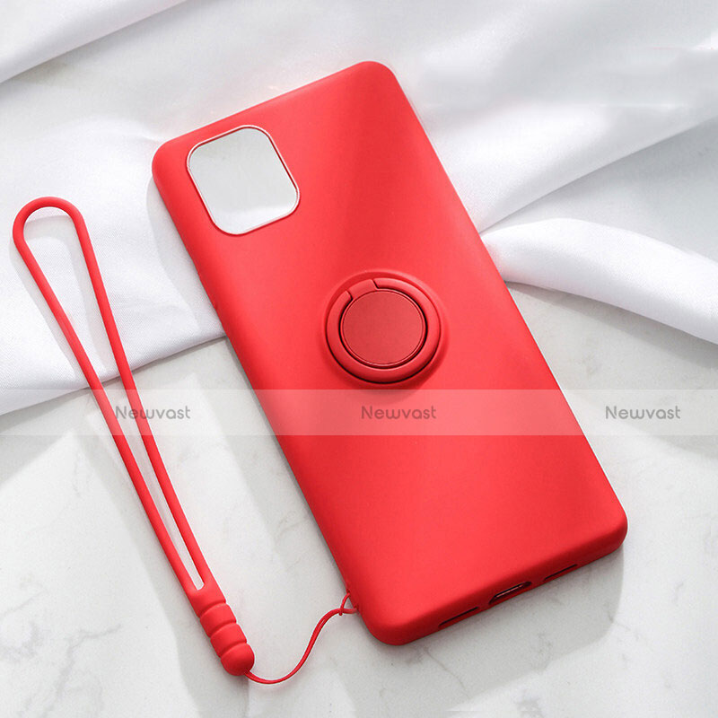 Ultra-thin Silicone Gel Soft Case Cover with Magnetic Finger Ring Stand T01 for Apple iPhone 11