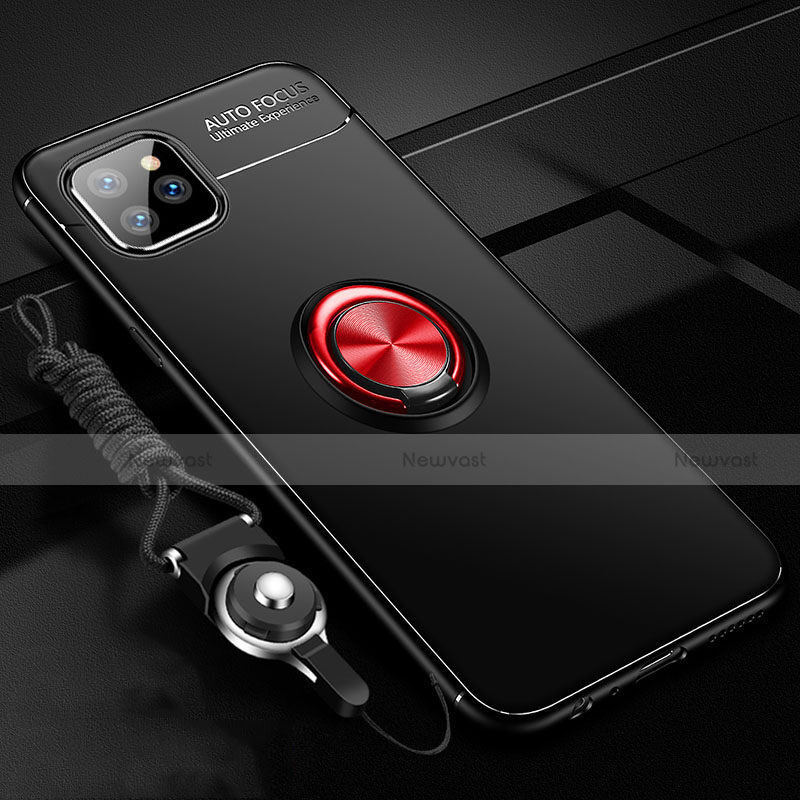 Ultra-thin Silicone Gel Soft Case Cover with Magnetic Finger Ring Stand T01 for Apple iPhone 11 Pro