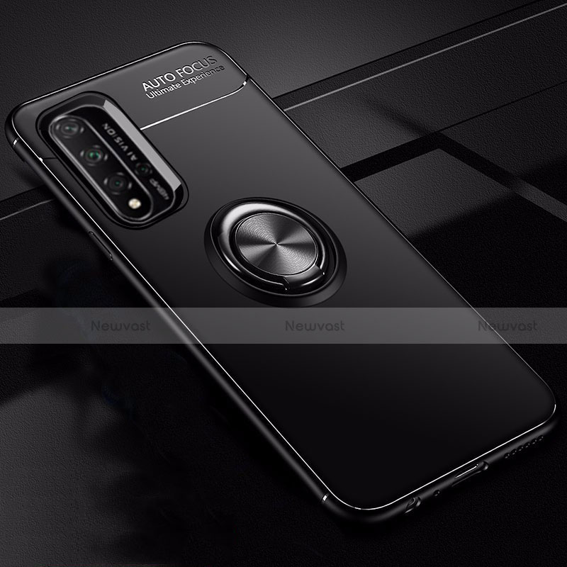 Ultra-thin Silicone Gel Soft Case Cover with Magnetic Finger Ring Stand T01 for Huawei Honor 20