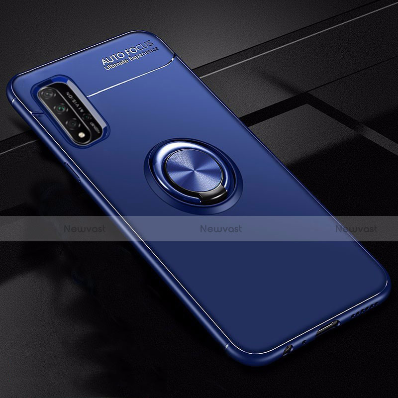 Ultra-thin Silicone Gel Soft Case Cover with Magnetic Finger Ring Stand T01 for Huawei Honor 20
