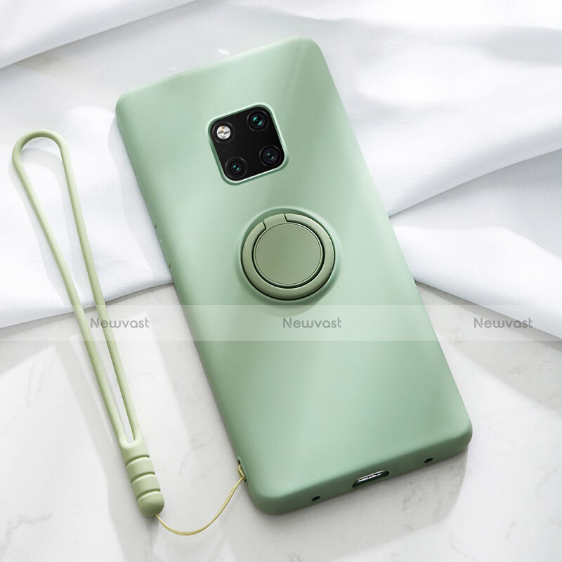 Ultra-thin Silicone Gel Soft Case Cover with Magnetic Finger Ring Stand T01 for Huawei Mate 20 Pro