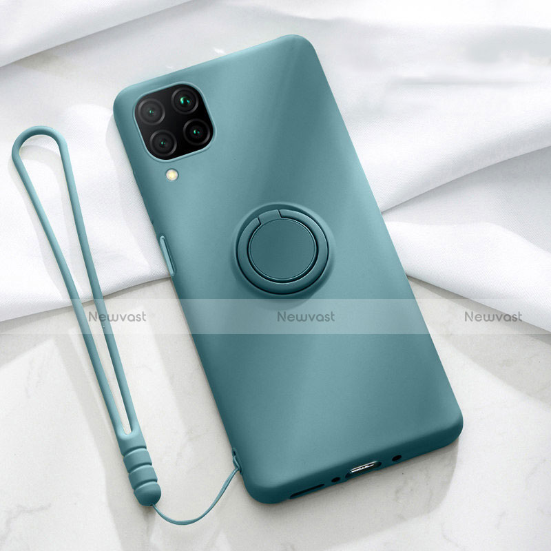 Ultra-thin Silicone Gel Soft Case Cover with Magnetic Finger Ring Stand T01 for Huawei Nova 6 SE
