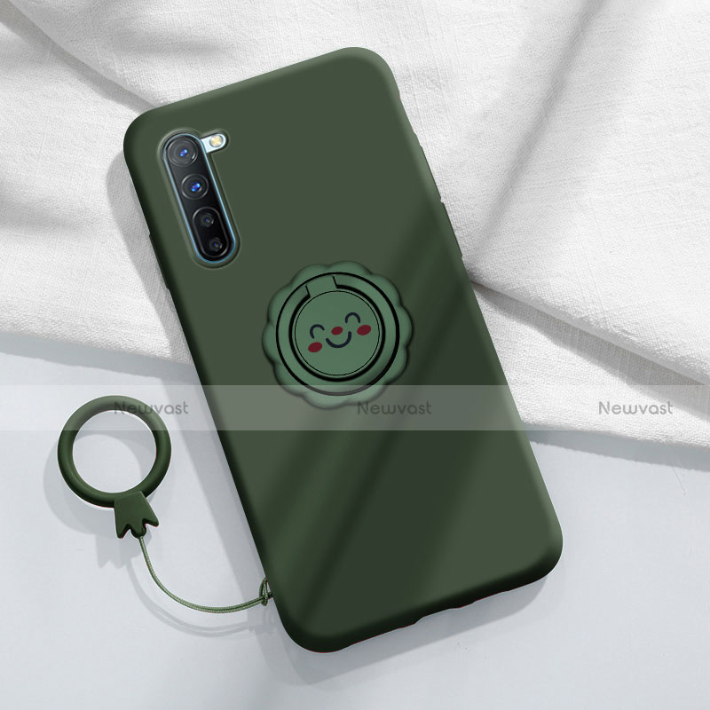 Ultra-thin Silicone Gel Soft Case Cover with Magnetic Finger Ring Stand T01 for Oppo A91