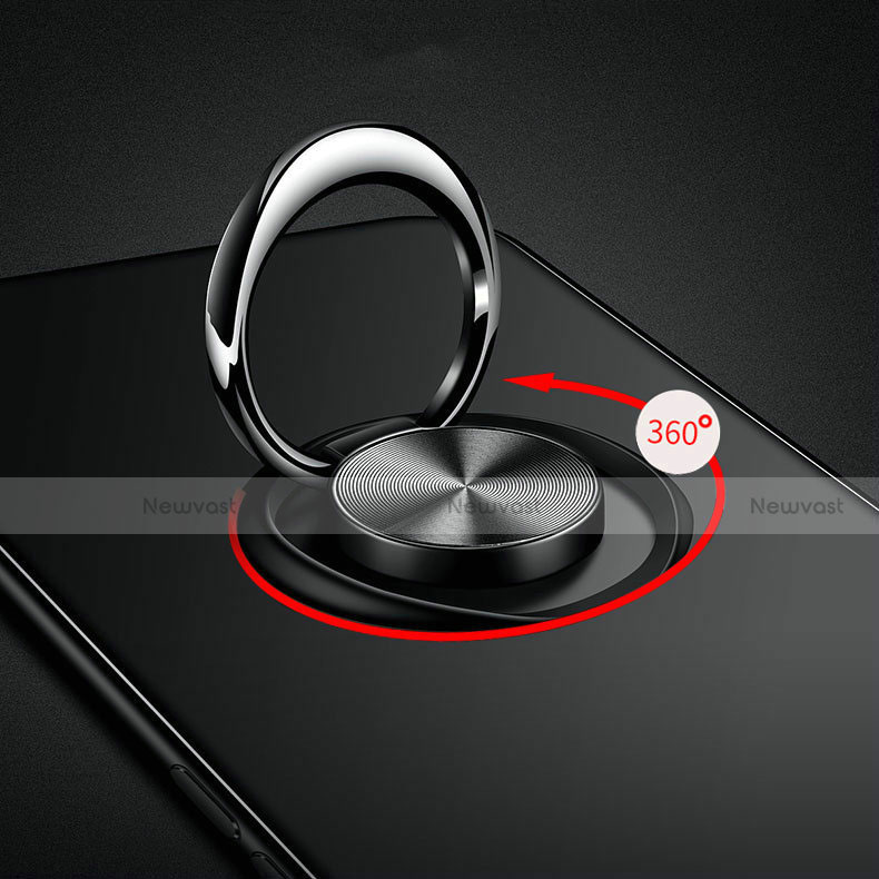 Ultra-thin Silicone Gel Soft Case Cover with Magnetic Finger Ring Stand T01 for Oppo Ace2