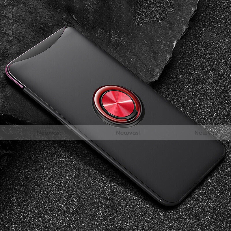 Ultra-thin Silicone Gel Soft Case Cover with Magnetic Finger Ring Stand T01 for Oppo Find X