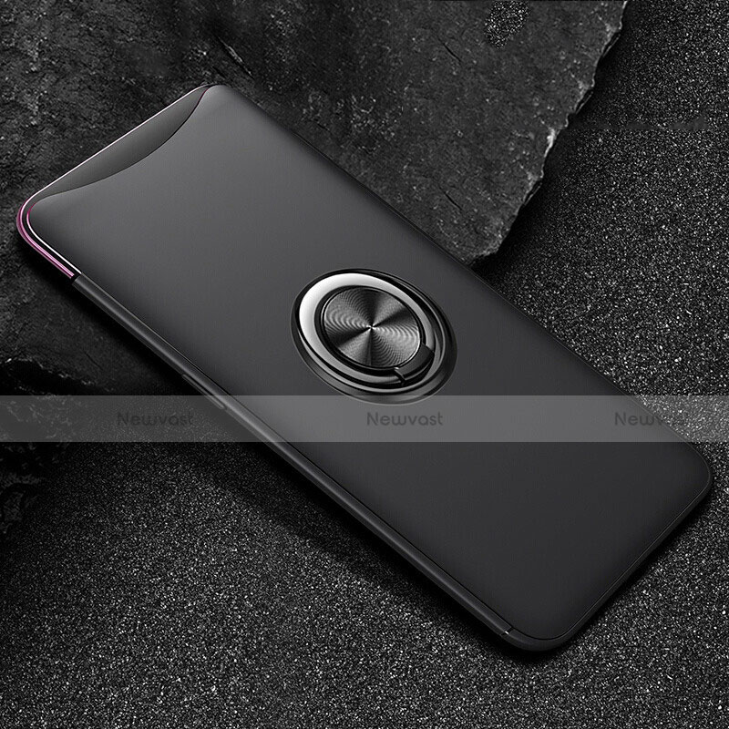 Ultra-thin Silicone Gel Soft Case Cover with Magnetic Finger Ring Stand T01 for Oppo Find X