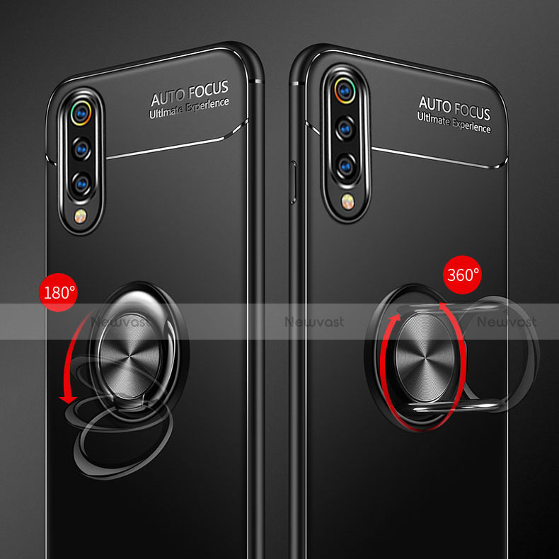 Ultra-thin Silicone Gel Soft Case Cover with Magnetic Finger Ring Stand T01 for Samsung Galaxy A70
