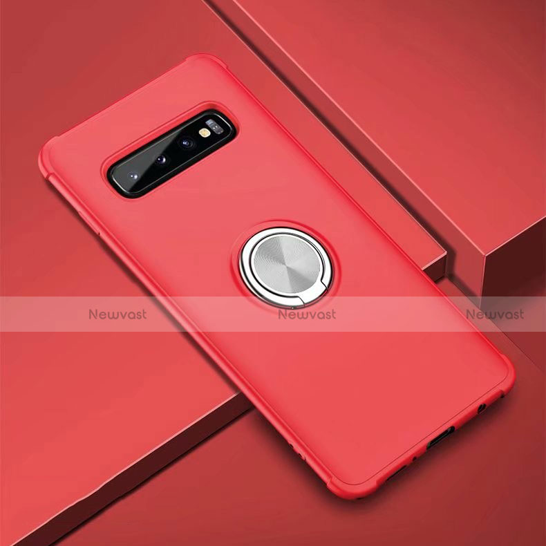 Ultra-thin Silicone Gel Soft Case Cover with Magnetic Finger Ring Stand T01 for Samsung Galaxy S10