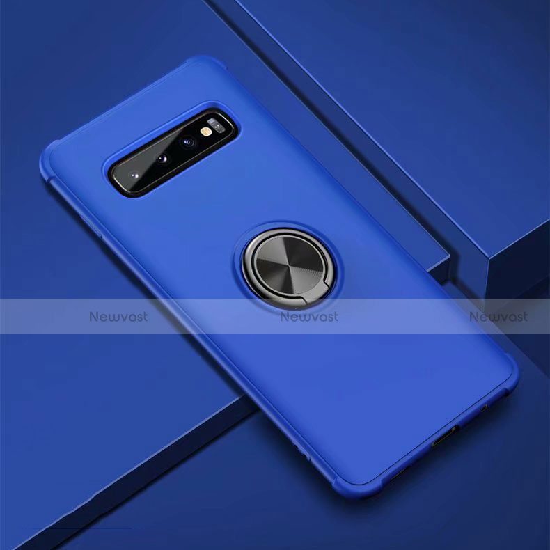 Ultra-thin Silicone Gel Soft Case Cover with Magnetic Finger Ring Stand T01 for Samsung Galaxy S10