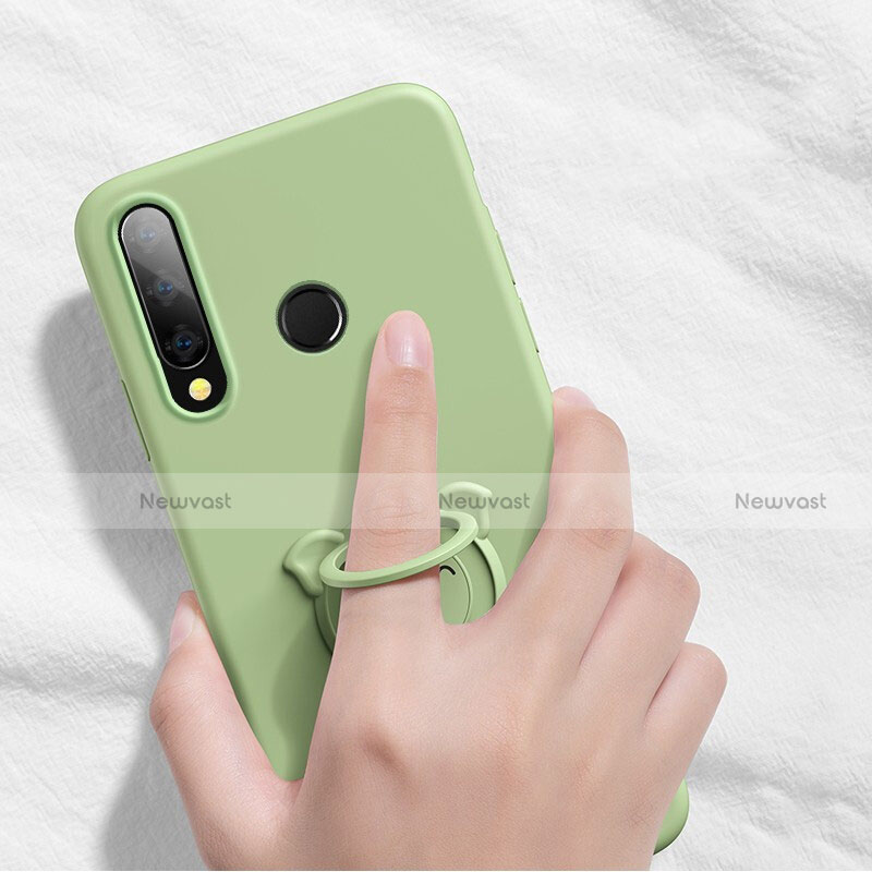 Ultra-thin Silicone Gel Soft Case Cover with Magnetic Finger Ring Stand T02 for Huawei Honor 20i
