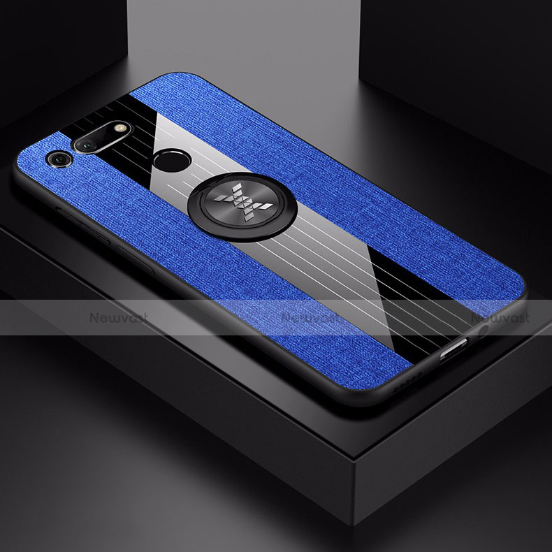 Ultra-thin Silicone Gel Soft Case Cover with Magnetic Finger Ring Stand T02 for Huawei Honor V20