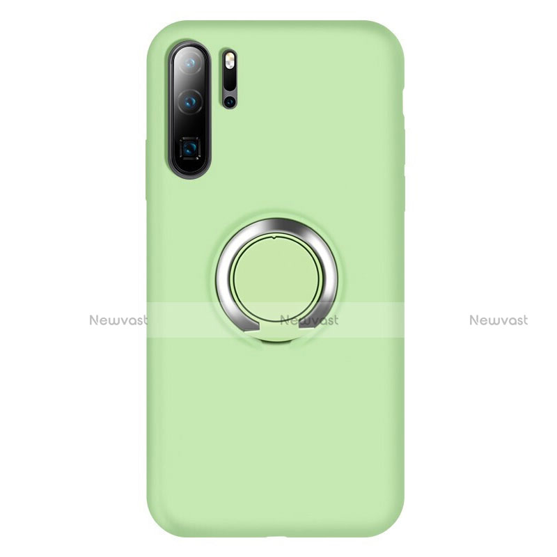 Ultra-thin Silicone Gel Soft Case Cover with Magnetic Finger Ring Stand T02 for Huawei P30 Pro New Edition