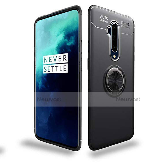 Ultra-thin Silicone Gel Soft Case Cover with Magnetic Finger Ring Stand T02 for OnePlus 7T Pro