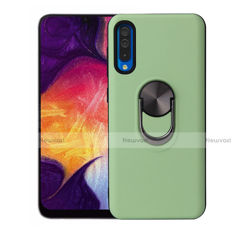 Ultra-thin Silicone Gel Soft Case Cover with Magnetic Finger Ring Stand T02 for Samsung Galaxy A70