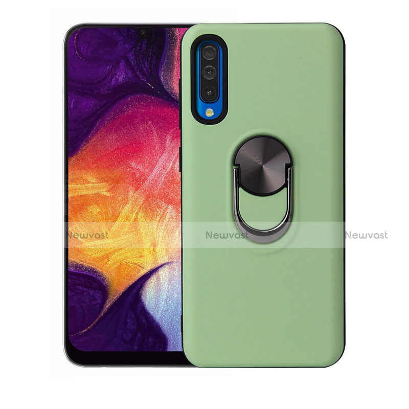 Ultra-thin Silicone Gel Soft Case Cover with Magnetic Finger Ring Stand T02 for Samsung Galaxy A90 5G