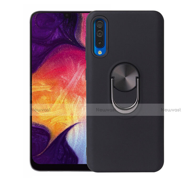 Ultra-thin Silicone Gel Soft Case Cover with Magnetic Finger Ring Stand T02 for Samsung Galaxy A90 5G