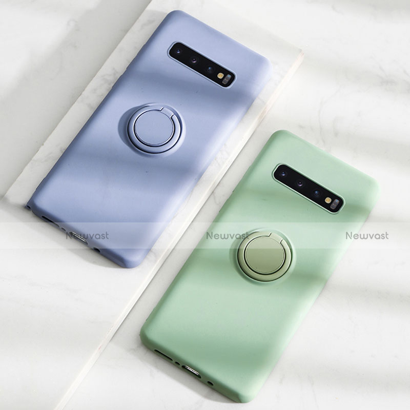 Ultra-thin Silicone Gel Soft Case Cover with Magnetic Finger Ring Stand T02 for Samsung Galaxy S10 5G
