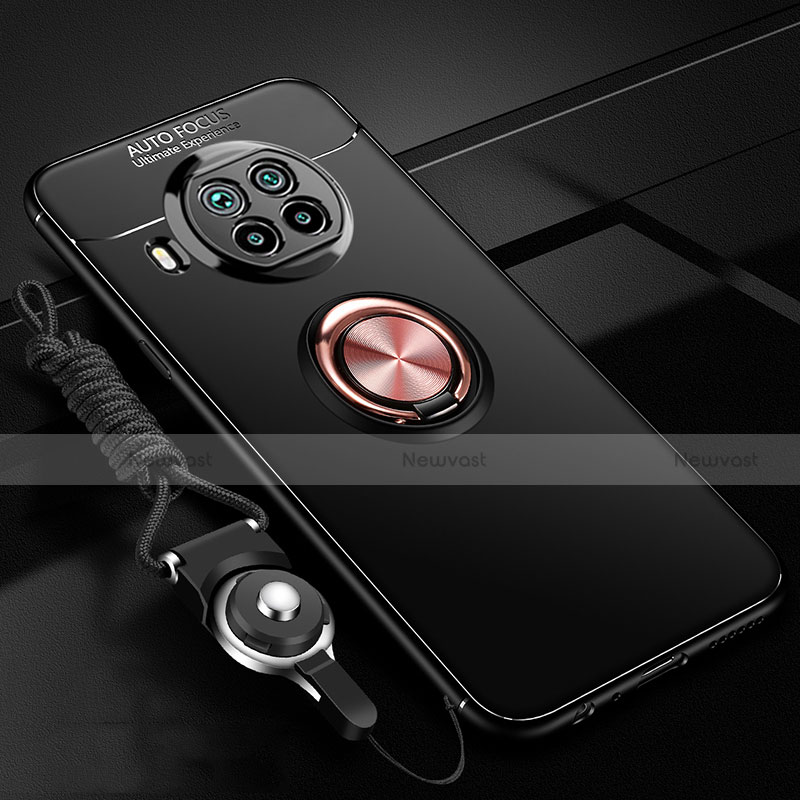 Ultra-thin Silicone Gel Soft Case Cover with Magnetic Finger Ring Stand T02 for Xiaomi Mi 10i 5G