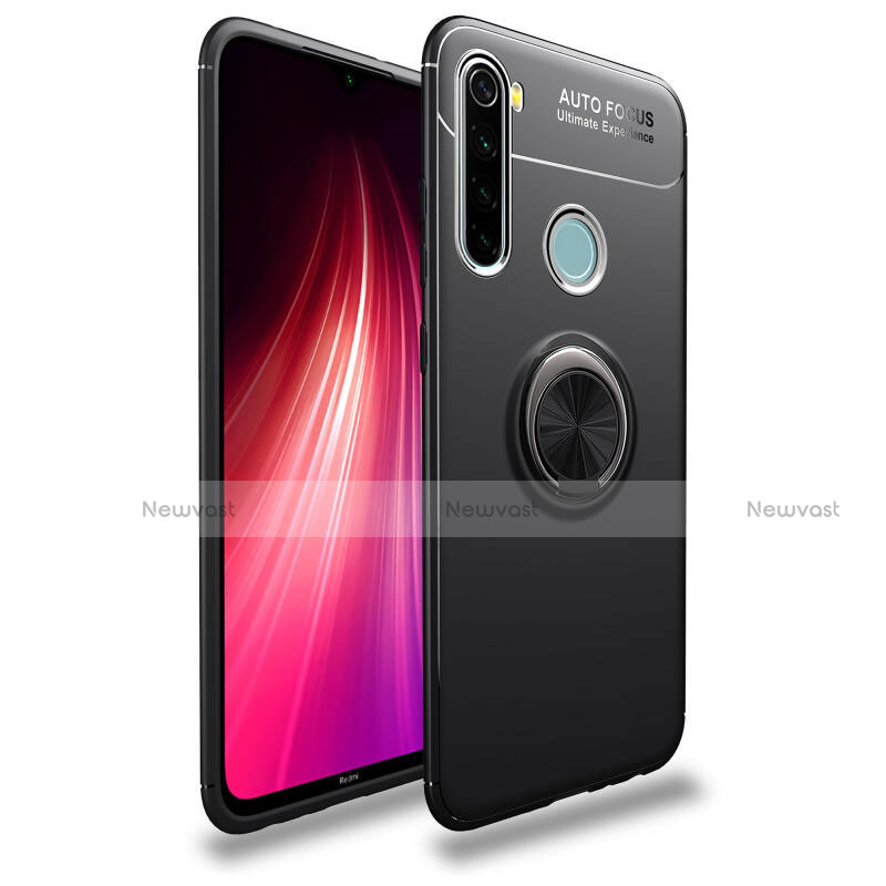 Ultra-thin Silicone Gel Soft Case Cover with Magnetic Finger Ring Stand T02 for Xiaomi Redmi Note 8