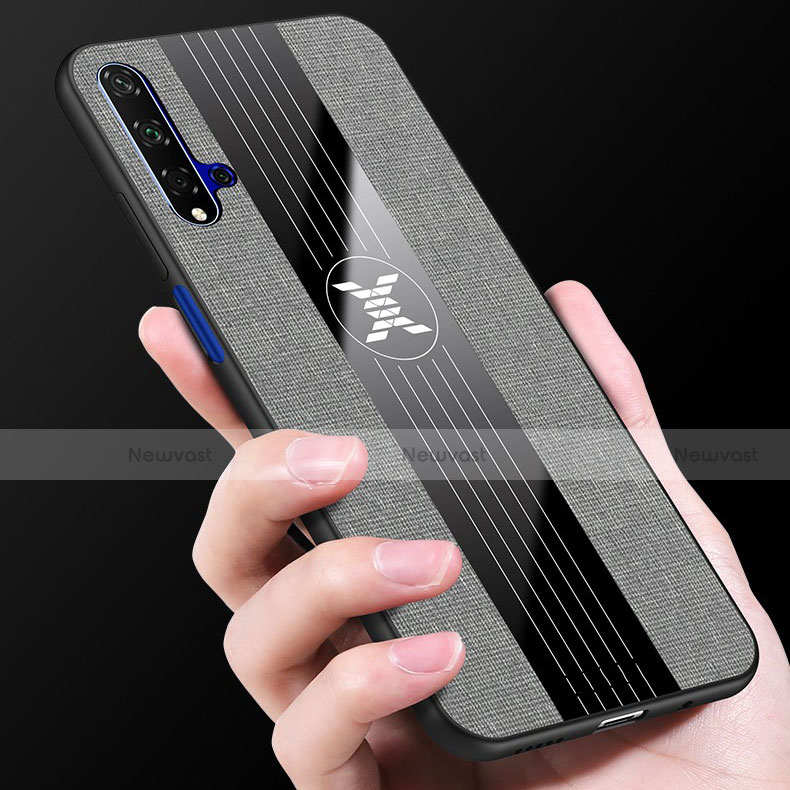 Ultra-thin Silicone Gel Soft Case Cover with Magnetic Finger Ring Stand T03 for Huawei Honor 20S