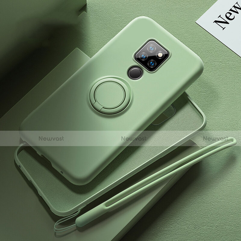 Ultra-thin Silicone Gel Soft Case Cover with Magnetic Finger Ring Stand T03 for Huawei Mate 20