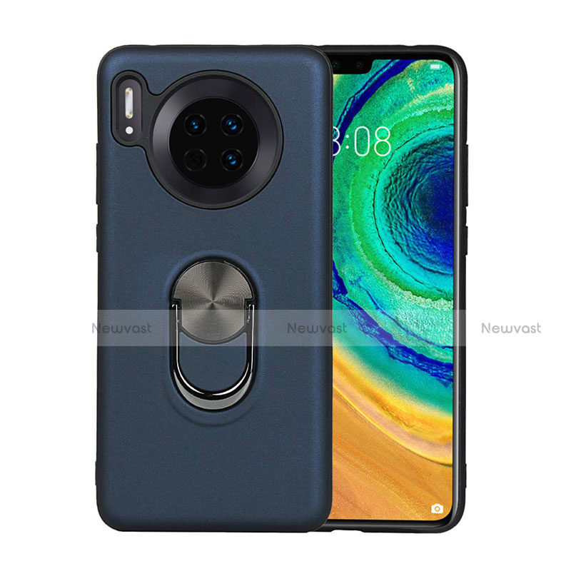 Ultra-thin Silicone Gel Soft Case Cover with Magnetic Finger Ring Stand T03 for Huawei Mate 30