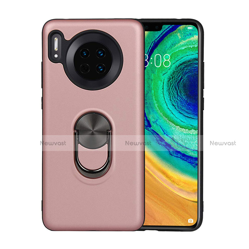 Ultra-thin Silicone Gel Soft Case Cover with Magnetic Finger Ring Stand T03 for Huawei Mate 30 5G
