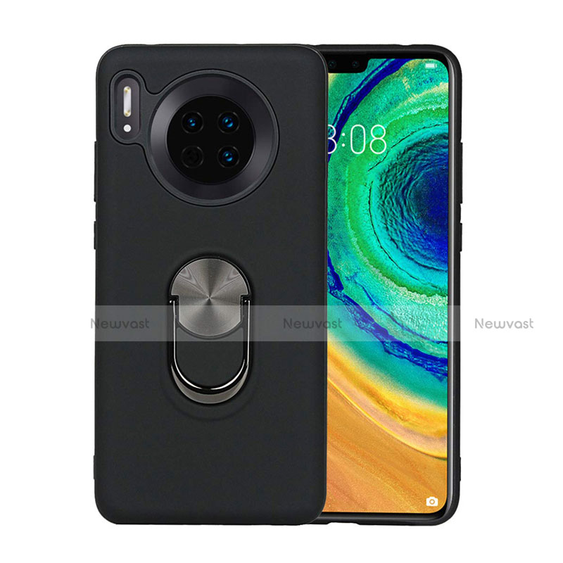 Ultra-thin Silicone Gel Soft Case Cover with Magnetic Finger Ring Stand T03 for Huawei Mate 30 5G