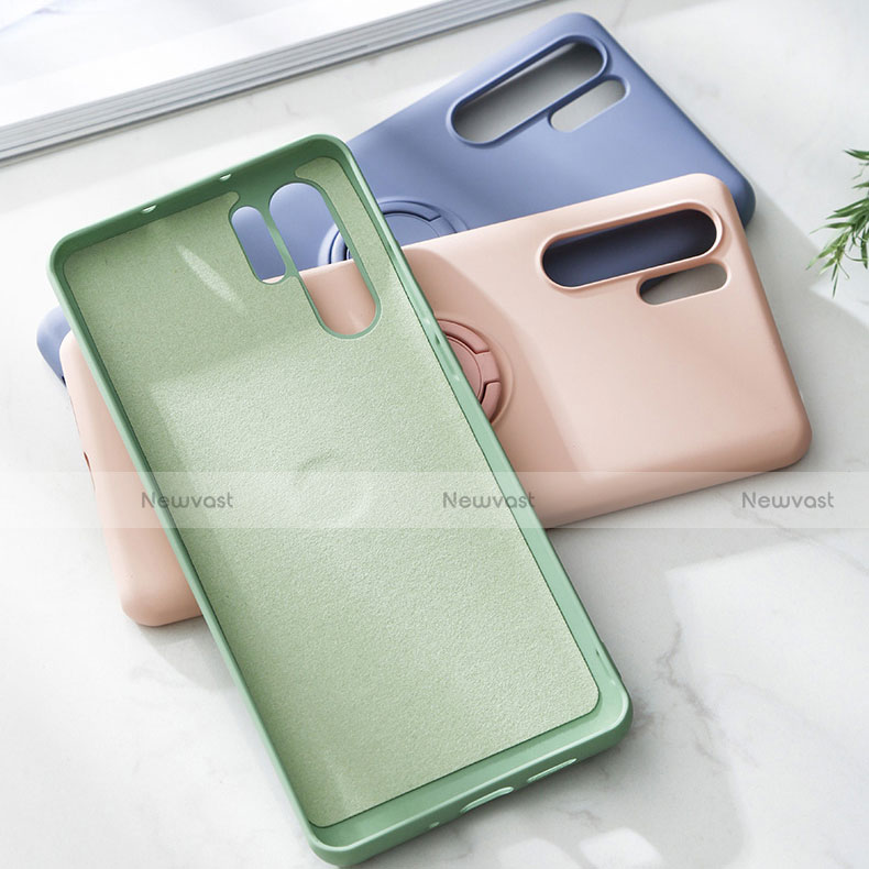 Ultra-thin Silicone Gel Soft Case Cover with Magnetic Finger Ring Stand T03 for Huawei P30 Pro