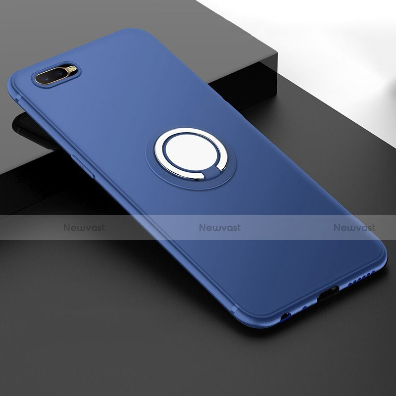 Ultra-thin Silicone Gel Soft Case Cover with Magnetic Finger Ring Stand T03 for Oppo K1