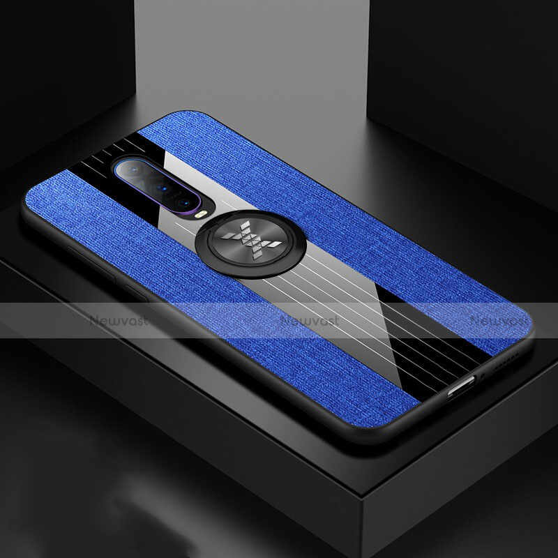 Ultra-thin Silicone Gel Soft Case Cover with Magnetic Finger Ring Stand T03 for Oppo R17 Pro