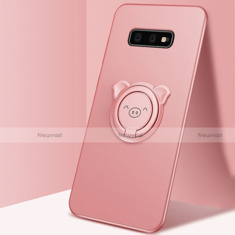 Ultra-thin Silicone Gel Soft Case Cover with Magnetic Finger Ring Stand T03 for Samsung Galaxy S10e