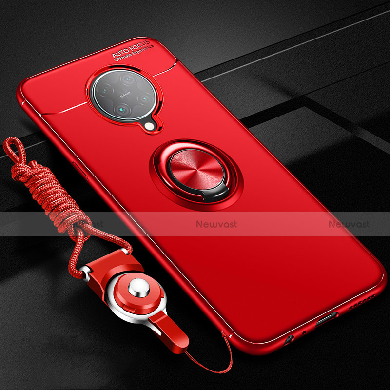 Ultra-thin Silicone Gel Soft Case Cover with Magnetic Finger Ring Stand T03 for Xiaomi Redmi K30 Pro 5G