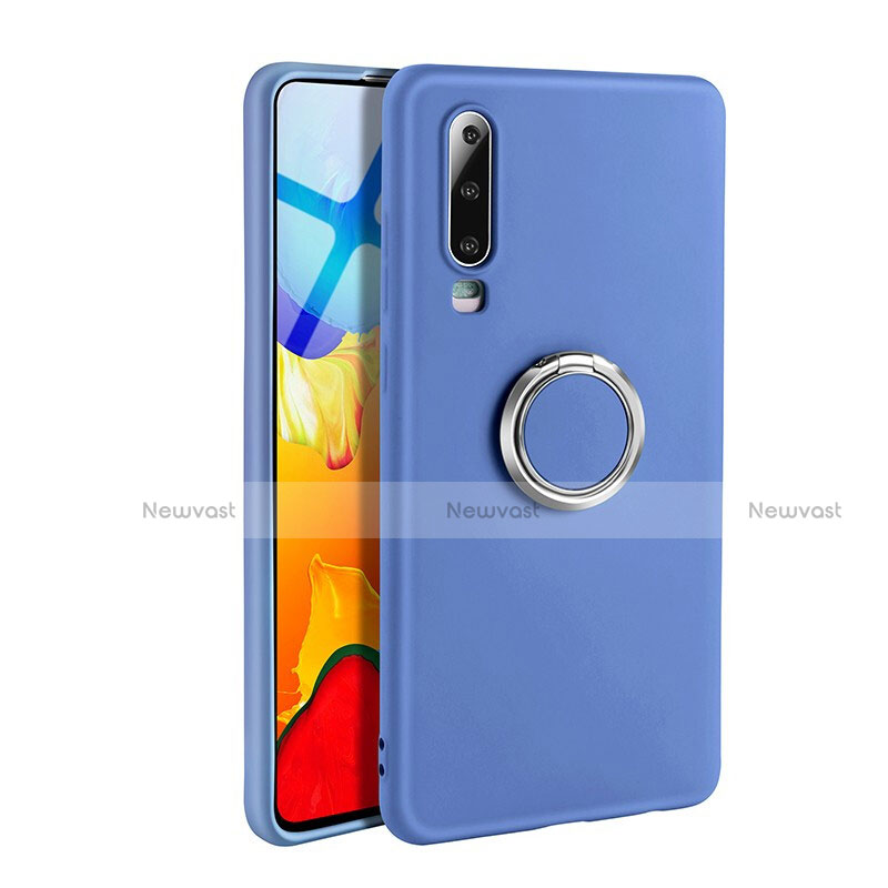 Ultra-thin Silicone Gel Soft Case Cover with Magnetic Finger Ring Stand T04 for Huawei P30