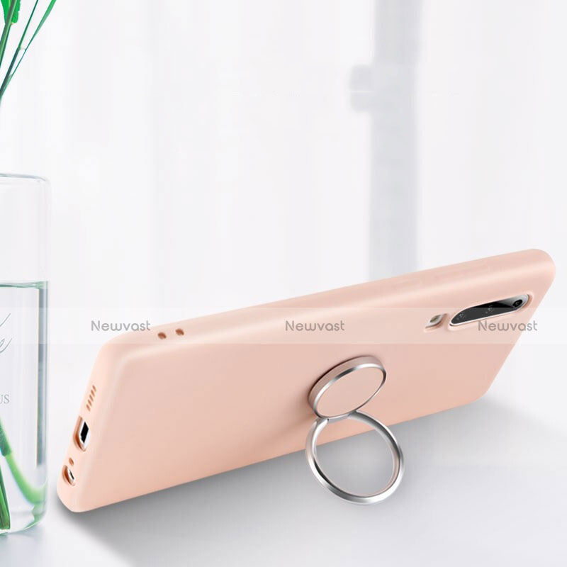 Ultra-thin Silicone Gel Soft Case Cover with Magnetic Finger Ring Stand T04 for Huawei P30