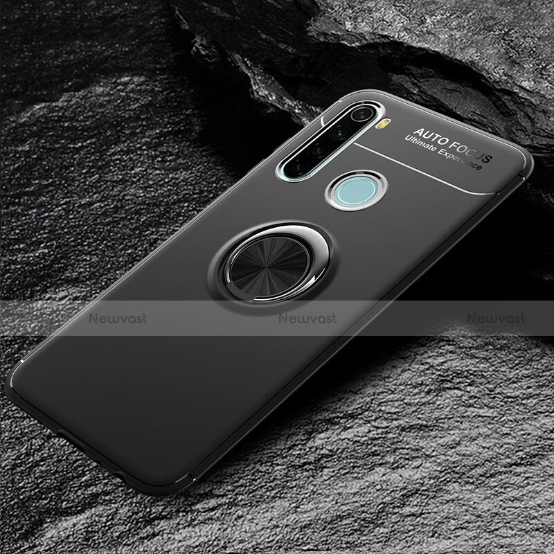 Ultra-thin Silicone Gel Soft Case Cover with Magnetic Finger Ring Stand T04 for Xiaomi Redmi Note 8