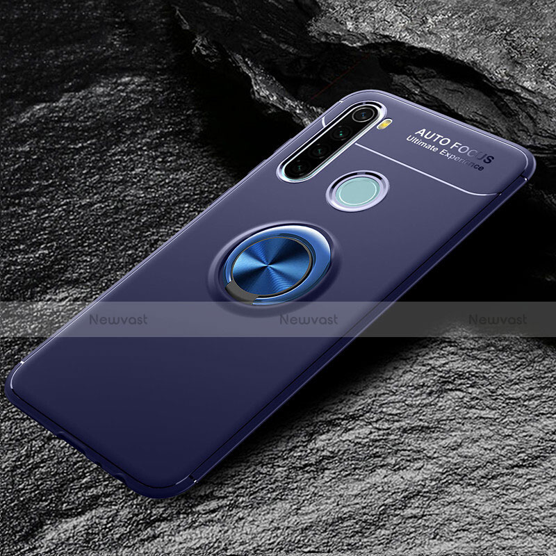 Ultra-thin Silicone Gel Soft Case Cover with Magnetic Finger Ring Stand T04 for Xiaomi Redmi Note 8