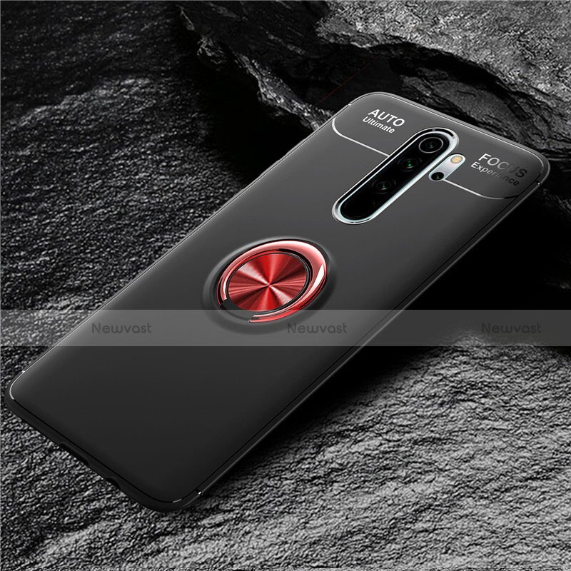 Ultra-thin Silicone Gel Soft Case Cover with Magnetic Finger Ring Stand T04 for Xiaomi Redmi Note 8 Pro